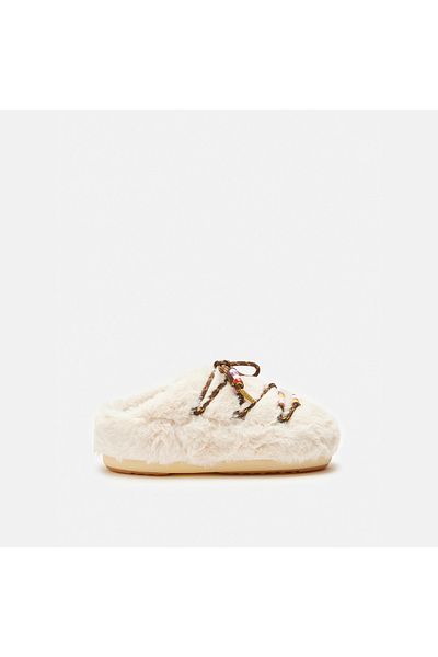 MOON BOOT Női/lány papucs 80D 1460250 -L002 Moon Boot Mule műszőrme gyöngyök krém
