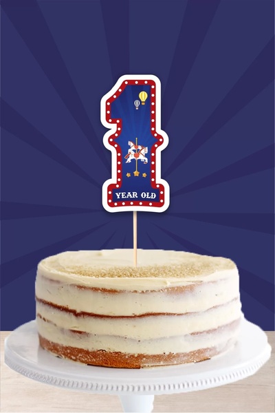 neşeli günlerim Στολίδι για τούρτα με θέμα τον ιππόδρομο 1 έτους (ένα) *χοντρ...