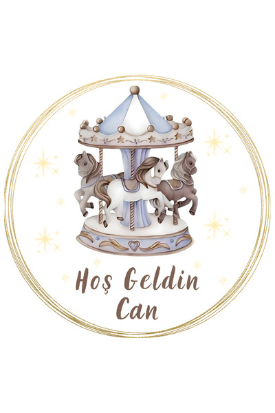 Pera İSME ÖZEL ETİKET/STİCKER DOĞUM, DOĞUM GÜNÜ YUVARLAK 4 CM 72 ADET