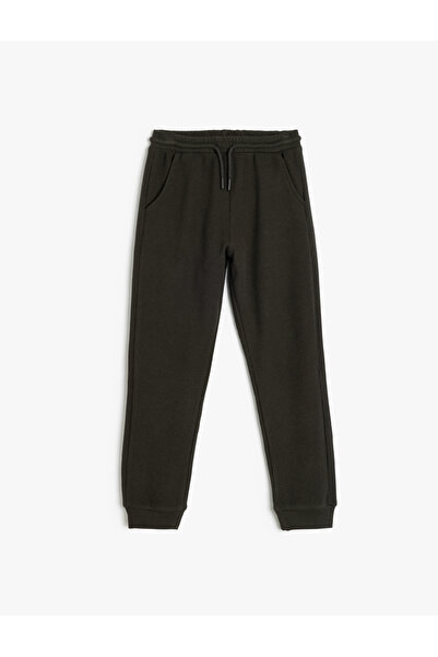 Koton Βαμβακερό Basic Sweatpants - Δεμένη μέση και λεπτομέρεια τσέπης