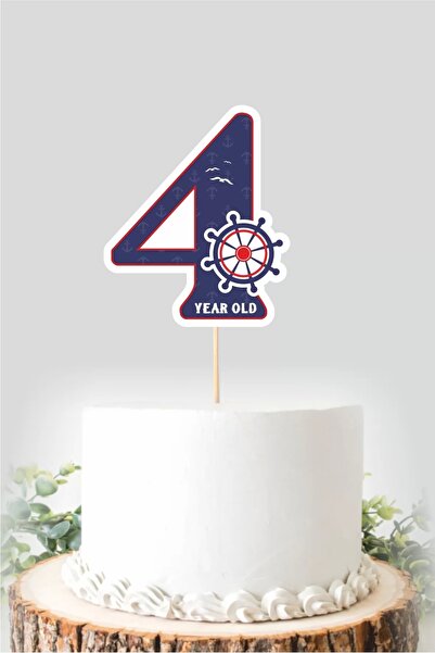 neşeli günlerim Διακοσμητικό τούρτας με θέμα το Sailor Age 4 (τέσσερα) *παχύ ...