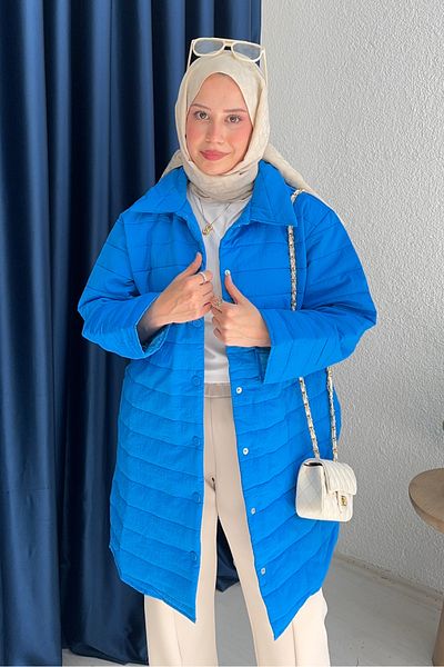 lurex moda Palton matlasat cu model dungi