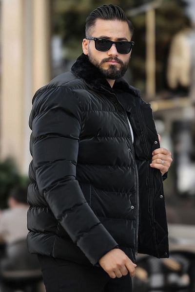 LUGMO Men's Winter Shiny down Jacket - Lined Black