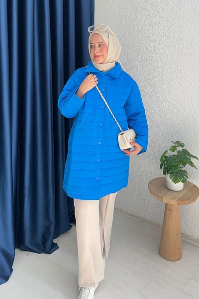 lurex moda Palton matlasat cu model dungi