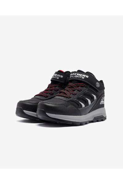 SKECHERS Storm Blazer - Glow Roam 406410L Kauçuk Taban Ortopedik Işıklı Çocuk Bot SİYAH
