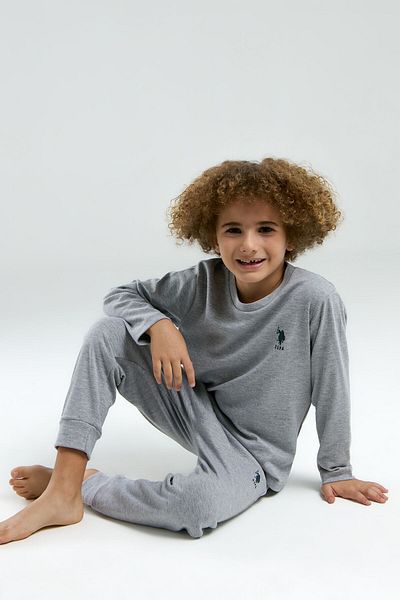 U.S. Polo Assn. Boy's Gray Tracksuit Set