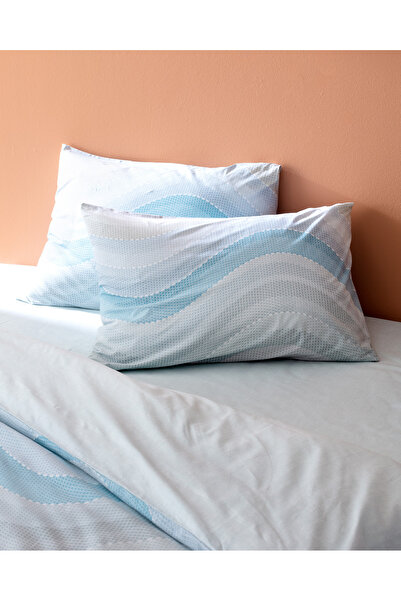 Madame Coco Suivre Double 100% Cotton Ranforce Printed Duvet Cover Set - Turquoise