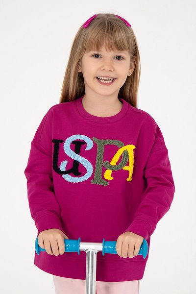 U.S. Polo Assn. Girl's Fuchsia Sweatshirt 50296285 -Vr023