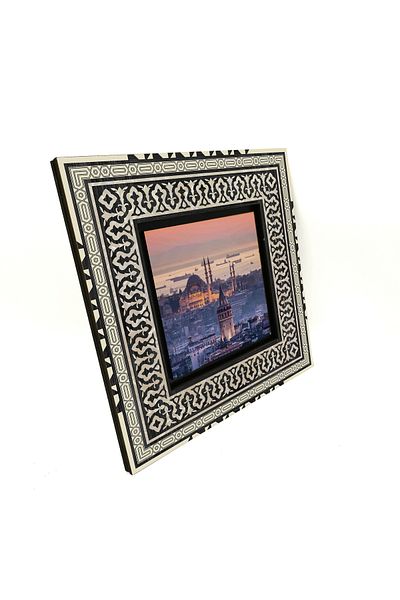 Sadrazam Masă MDF cu turnul Galata și moscheea Süleymaniye imprimată 20x20 KRT-24