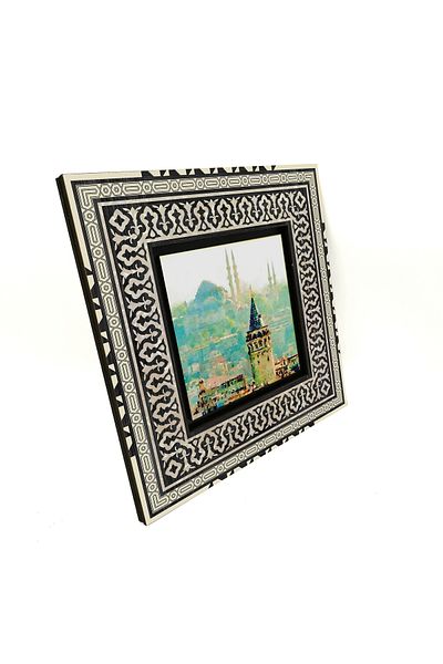 Sadrazam Masă MDF imprimată Turnul Galata și Moscheea Süleymaniye 20x20 Krt-23