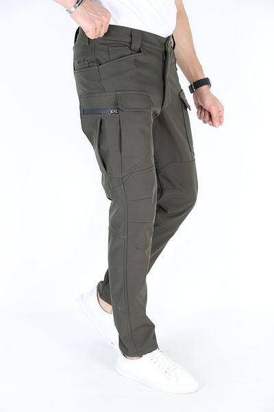 JAGER FABEL Khaki Outdoor Winter Softgel with Fleece Inside Tactical Outdoor Multipurpose Camping Trekking Pantalon