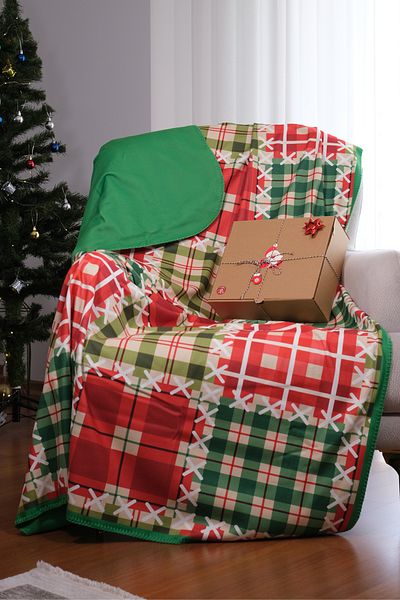 moris home CHRISTMAS PATTERNED TELEVISION BLANKET 130X170