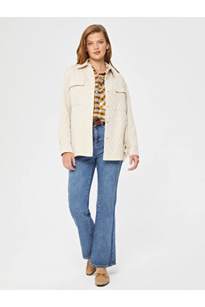 Faik Sönmez Kendinden Yaprak Desenli Overshırt Tunik 67616