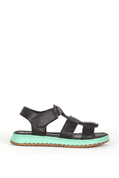 Dericlub DERİCLUB Жіночі сандалі на плоскій підошві з ремінцем та застібкою н...