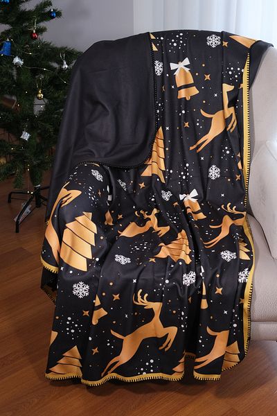 moris home CHRISTMAS PATTERNED TELEVISION BLANKET 130X170