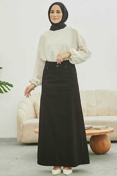 Neways 2254- Fusta Clasica Gabardina Neagra