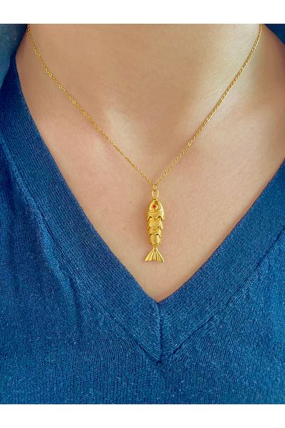 SİRİUS 316L Steel Moving Lucky Fish Necklace