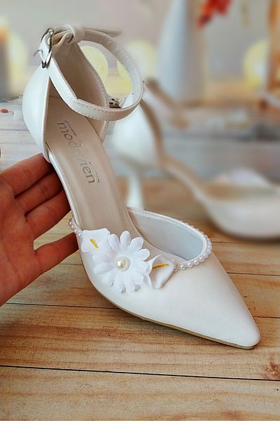 Modavien Women's Mother of Pearl 7 cm Bridal Shoes