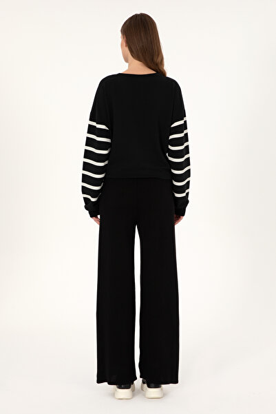 U.S. Polo Assn. Kadın Siyah Loose Fit Triko Pantolon 50297151-VR046