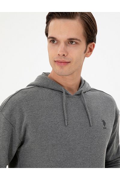 U.S. Polo Assn. Men's Anthracite Melange Base Sweatshirt 50298271 -Vr081