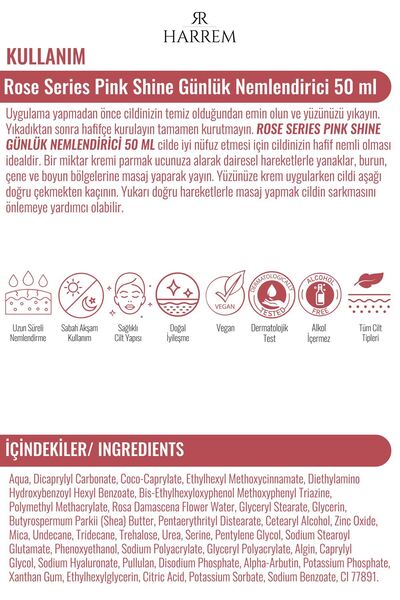Harrem Rose Series Pink Shine Günlük Nemlendirici 50 ML