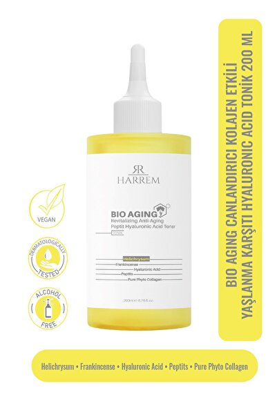 Harrem Bio Aging Canlandırıcı Kolajen Etkili Yaşlanma Karşıtı Hyalüronik Asit Tonik 200 ML