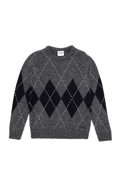 U.S. Polo Assn. Boy's Light Gray Melange Sweater 50295513 -Vr091