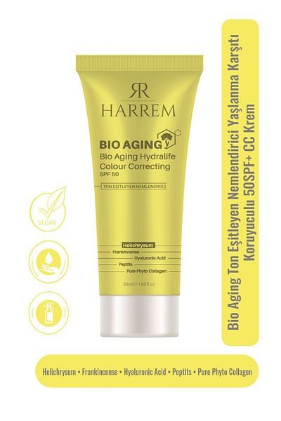 Harrem Bio Aging Ton - 50 SPF CC Cream, High Protective and Moisturizing Processed Anti-Aging 50 ml