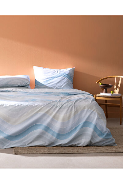 Madame Coco Suivre Double 100% Cotton Ranforce Printed Duvet Cover Set - Turquoise