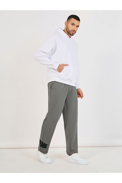 Styli Relaxed Fit Open Hem Embroidered Joggers
