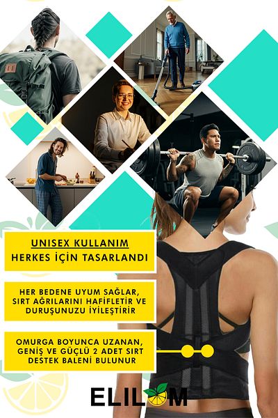 elilom Unisex Upright Posture Corset - Double Underwire, Anti Humpback, Suitable for Daily and Sports Use (Ceku)