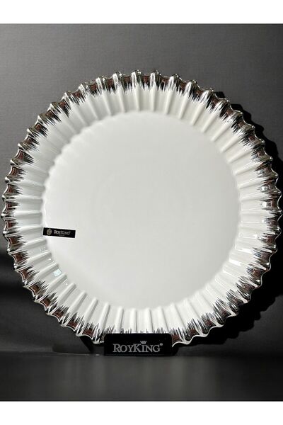 ROY KING Royking Line Silver Round Presentation Plate 33 cm