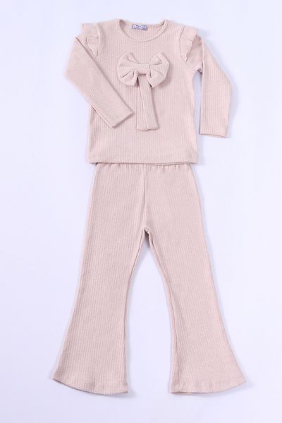 HÇM Knitwear Set with Bow for Girl - Solid Color, Spanish Leg E23