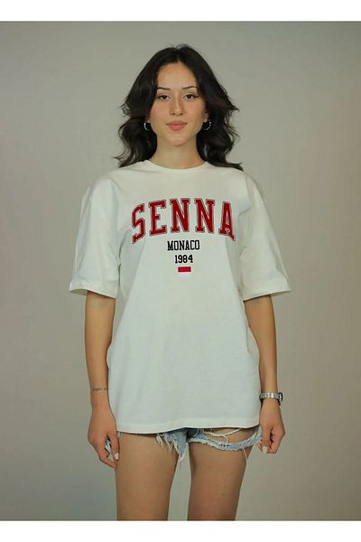 MAGORS Ayrton Senna Formula One Printed Crew Neck Cotton Oversize Tshirt