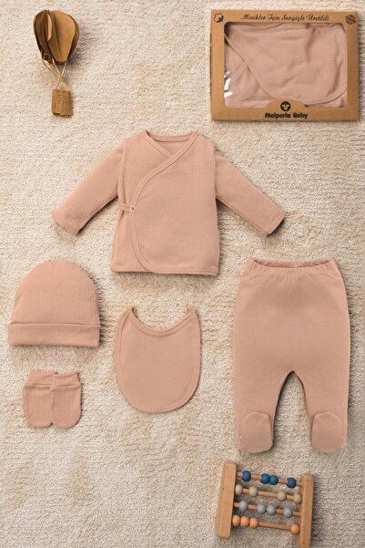 Mai Perla Solid Color Organic Cotton Boxed 5 Piece Hospital Discharge Set