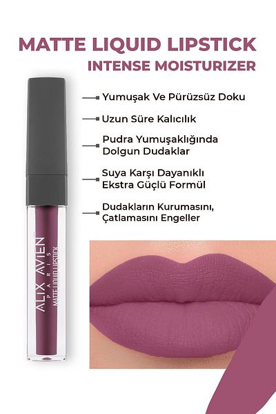 Alix Avien ALIX AVIEN MATTE LIQUID LIPSTICK 519 DARK PLUM