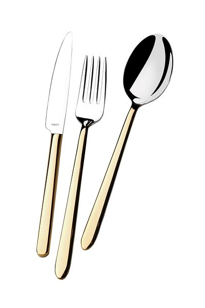 Narin Plaides Dessert Spoon - Gold - 12 Pieces