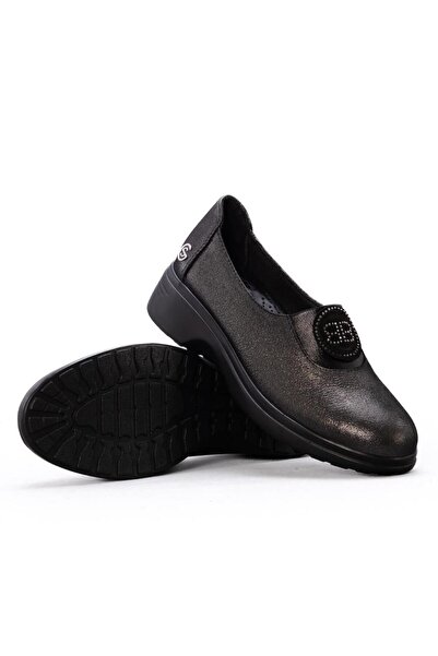 Gusse Ester Women's Silvery Genuine Leather Shoes 410