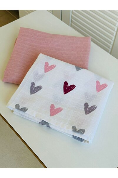 Fulya Tuhafiye طقم بطانية أطفال من الموسلين مكون من قطعتين من القطن 100%، بطا...