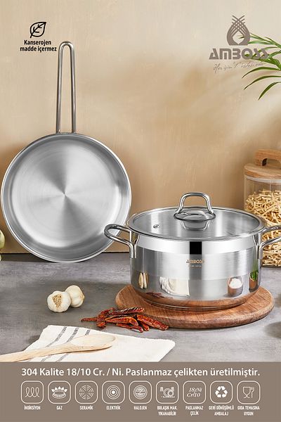 Amboss Saphire 3 Piece Induction Compatible Stainless Steel Cookware Pan Set