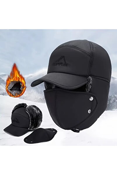 Mucizelerevi Çok Fonksiyonlu Su Ve Rüzgar Geçirmez Kürklü Termal Kalpak Şapka...
