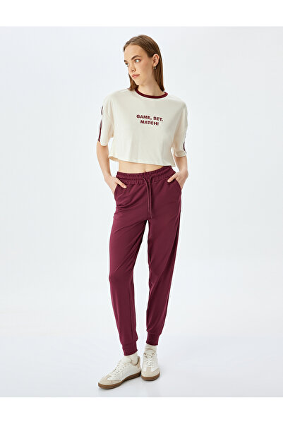 Koton Extra High Waist Jogger Sweatpants with Lace-Up Waist