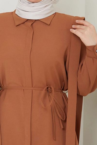 Tesettür Diyarı Linda Fabric Dora Model Hijab Σετ Διπλό - Πλακάκι