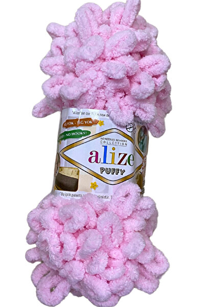 Alize Puffy El Örgü Ipliği - 31 Pembe- 1 Adet - 100 Gr - Parmak Örgü Ipi - Ba...