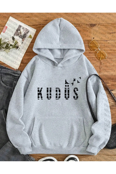 ACTIVE MODA Palestine Palestinian Nord Printed Unisex Crew Neck Hooded Sweats...