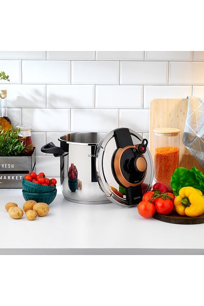 Schafer Optima Pressure Cooker 9 L-Black/Copper