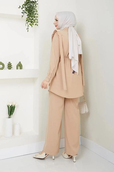 Tesettür Diyarı Linda Fabric Dora Model Hijab Double Set - Salmon