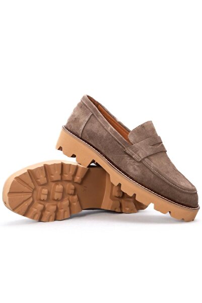 Gusse Γυναικεία Loafer Παπούτσια από Χακί Suede Δερμάτινα Adela 141209 -2