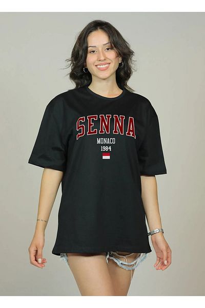 MAGORS Ayrton Senna Formula One Printed Crew Neck Cotton Oversize Tshirt