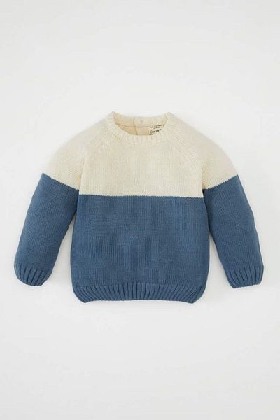 DeFacto Πλεκτό πουλόβερ Baby Boy Color Block Crew Neck C8875a524au